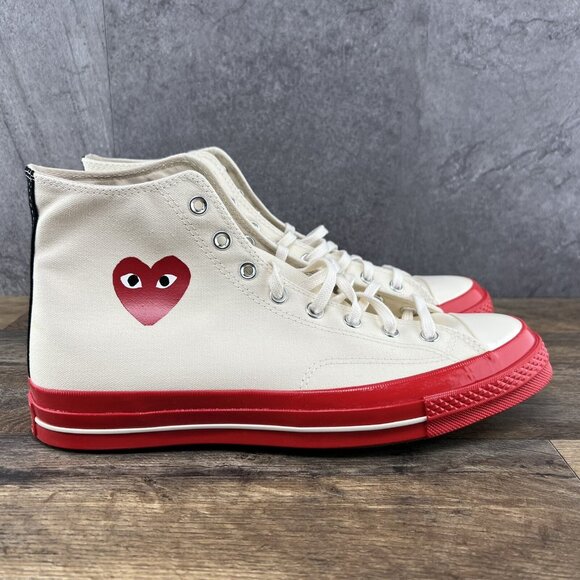 Converse Chuck Taylor All Star 70 High Comme Des Garcons Sz 10 Mens Pristine Red - Picture 2 of 9
